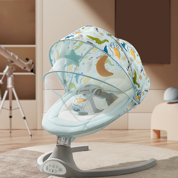 Metal Rocking Baby Crib Cradle Oval Electric Cradle with Music Box