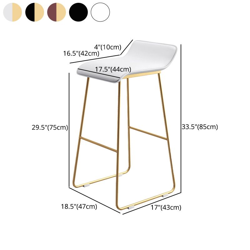 Modern Armless Backrest Counter Stool Steel Cafe Bar Stool with Pedal and Acrylic Seat