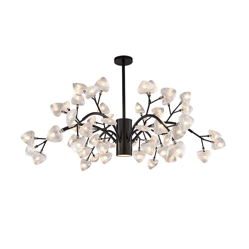 Firefly Chandelier Pendant Light Simplistic Ribbed Acrylic Living Room LED Hanging Light