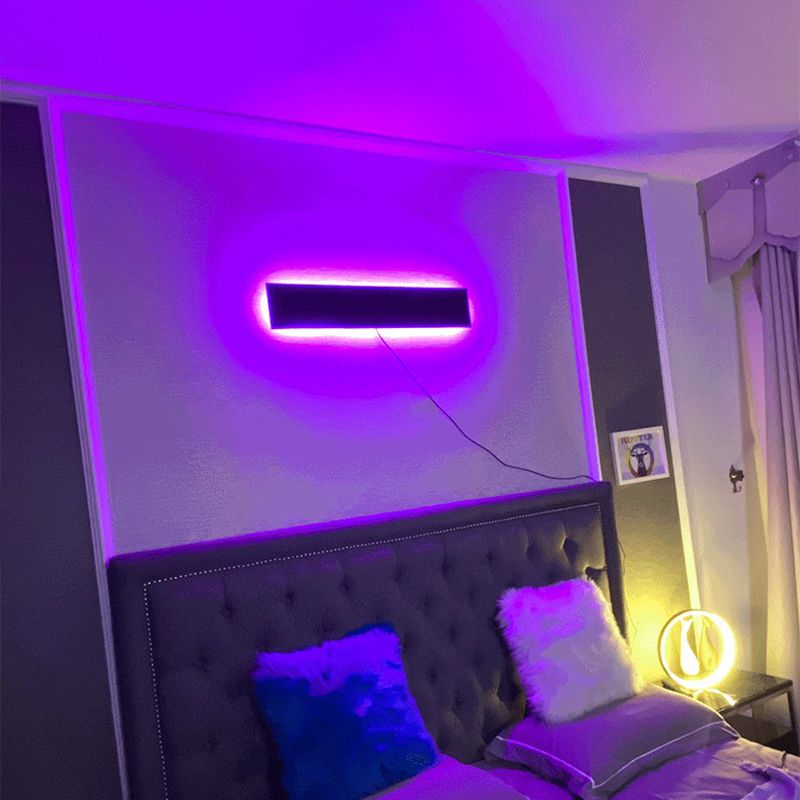 Simplicité moderne rectangulaire Applexion murale RVB 32 "Ambiance de large lampe murale à LED décorative pour chambre à coucher pour le salon