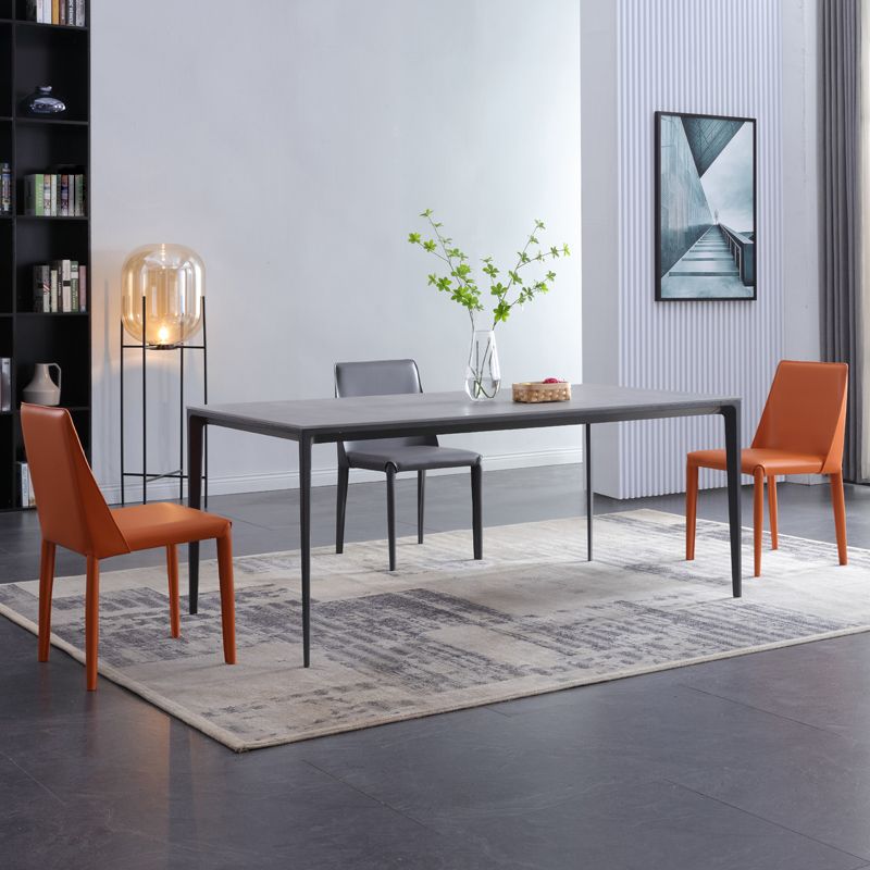 Black Metal Tripod Dining Table Industrial Rectangle Dining Room Table