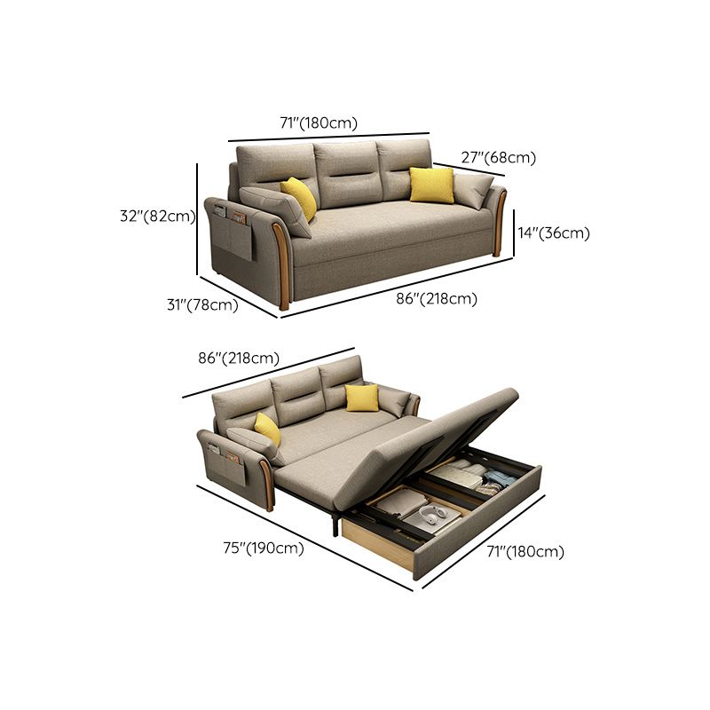 Pillow Included Sofa Futon Cushion Back Flared Arms Convertible Sofa