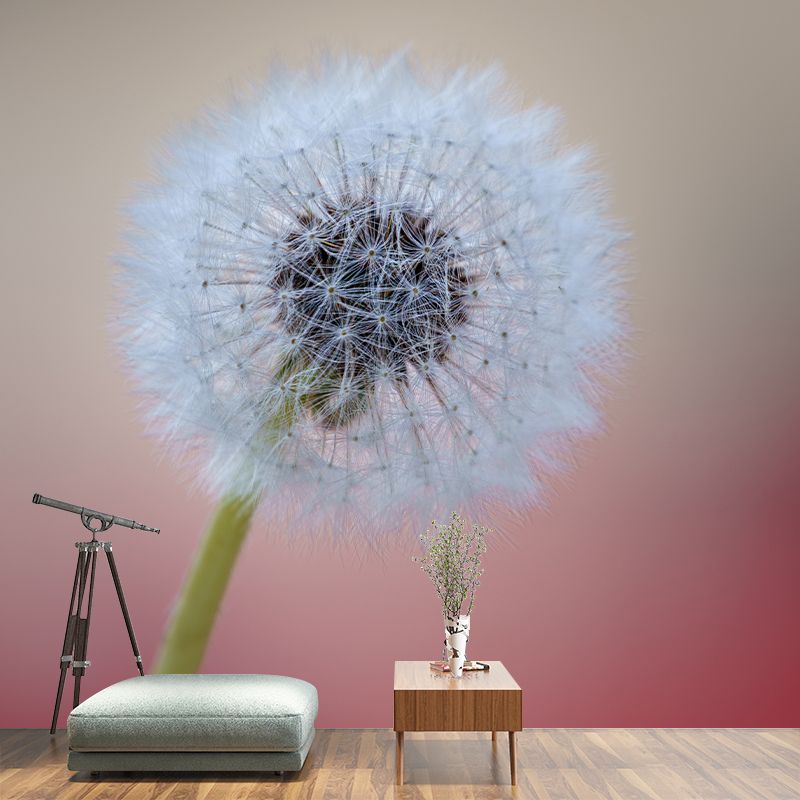 Dandelion Seeds Wall Mural Decal Moisture Resistant Home Decor in Light Color