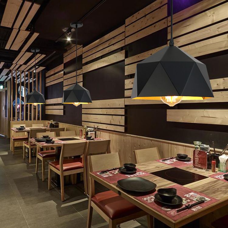 1 lampe à pendentif diamant léger nordique de style minimaliste en métal lampe suspendue