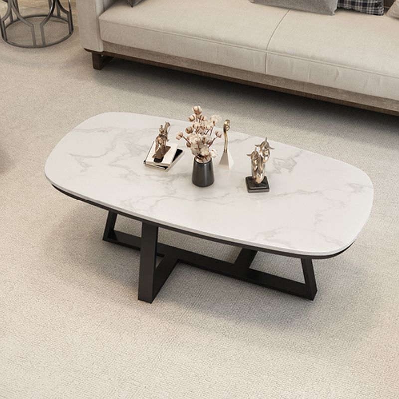 Frame Stone Top Cocktail Table Glam 1 Single Coffee Table - 17.72" H