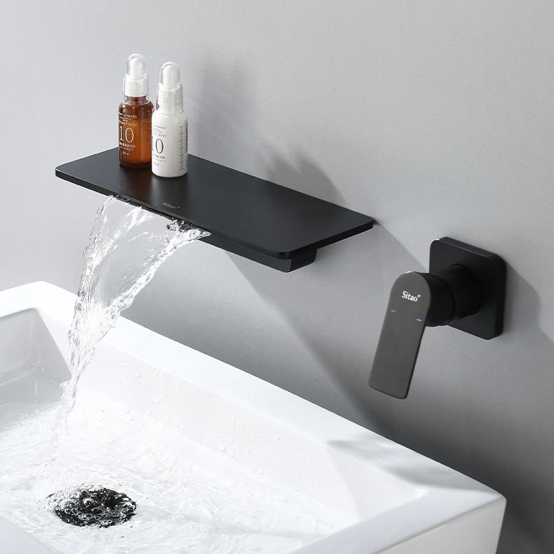 Full Copper Recessed Basin Faucet Bathroom Hot and Cold Single Handle Wall Mounted Faucet