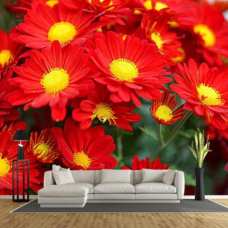 Elegant Chrysanthemum Murals Modern Wall Covering for Sitting Room, Water Resistant