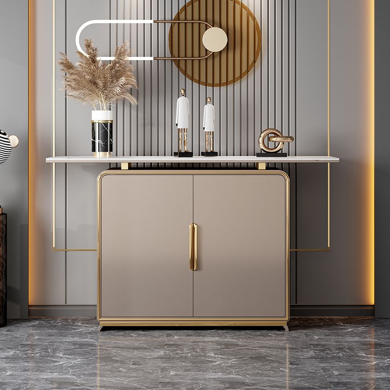Glam Rectangle Console Table Wood Console Sofa Table for Hall