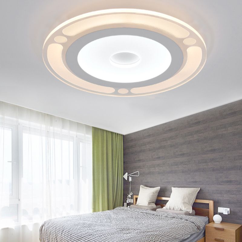 8"/16.5"/20.5" Wide Ring Bedroom Flushmount Acrylic LED Contemporary Ceiling Flush Mount Light in Warm/White Light