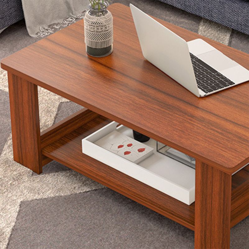Modern Style Rectangular Artificial Material 4 Legs Base Design Coffee Table
