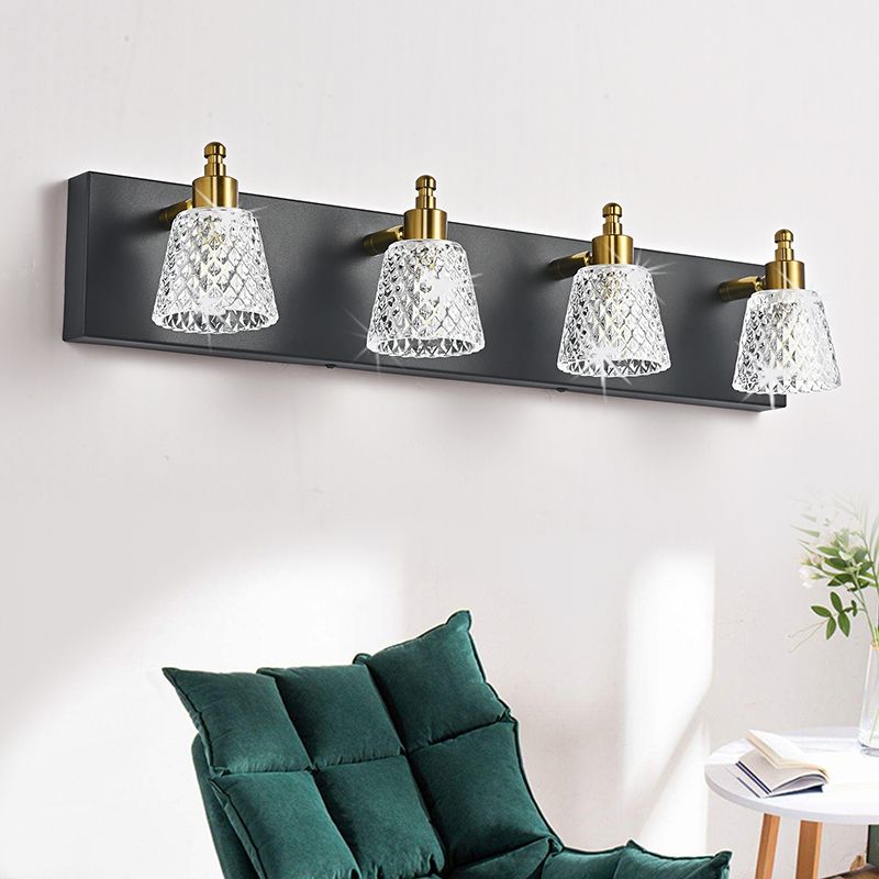 Modern Style Wall Light Sconce with Glass Shade for Washroom