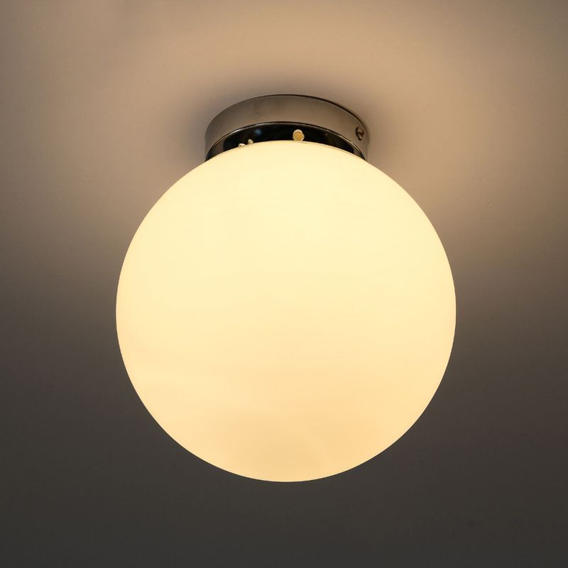 Plafonnier encastré pour allée sphérique, luminaire moderne en verre blanc