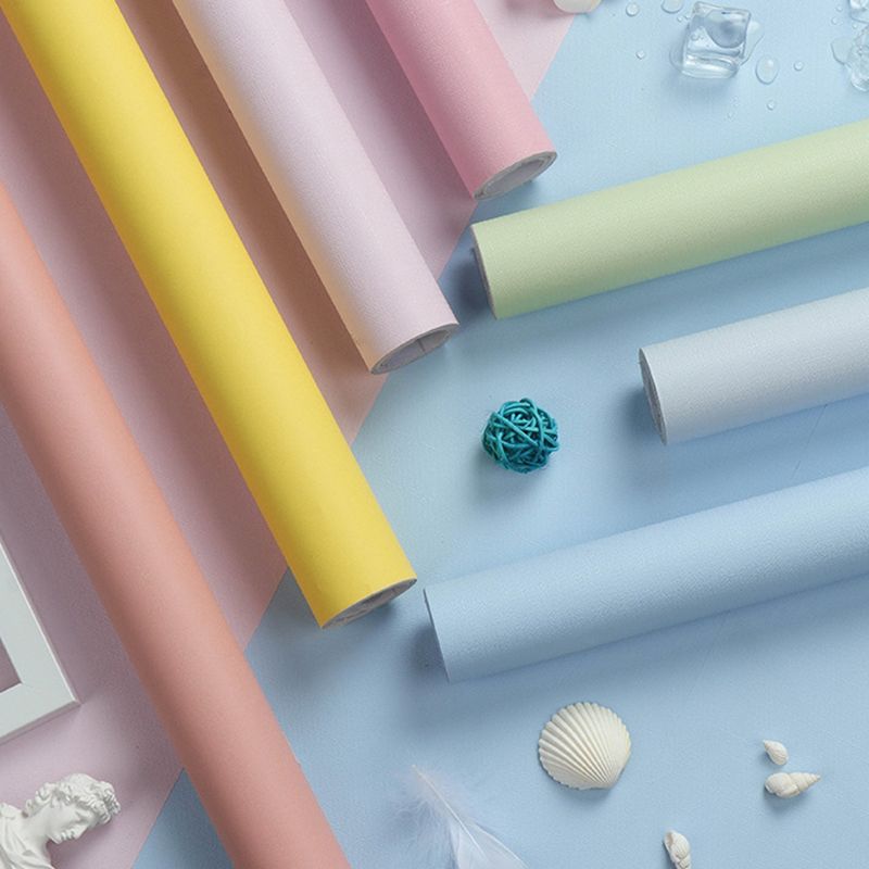 Effen gekleurd behangrol Peel and Paste Scandinavische woonkamer wanddecoratie, 5,8 vierkante meter