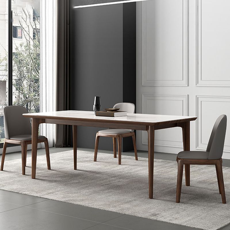 Modern Style Sintered Stone Dining Set Wood 1/3/4/5/7 Pieces Dining Set for Dining Areas