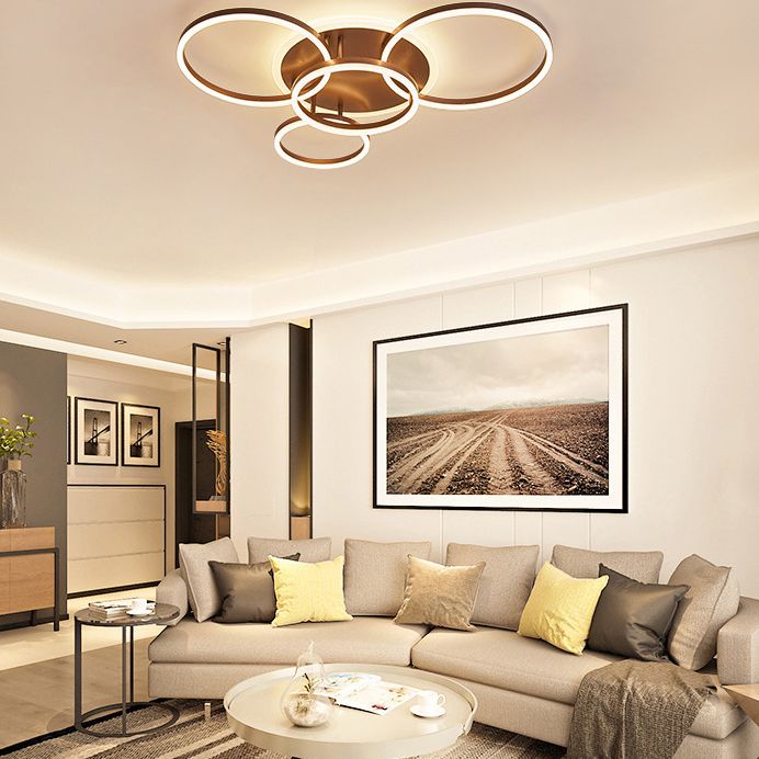 Creative Simple Semi Flush Mount Ceiling Light for Living Room Dining Room