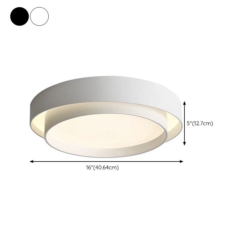 Nordic Round Flush Mount Metal LED Ceiling Light Fixture for Bedroom