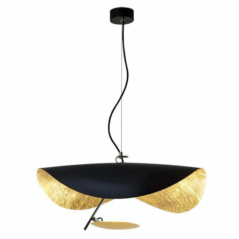 Metal Lotus Leaf Shaped Pendant Lamp Post-Modern 2-Head Hanging Ceiling Light over Table