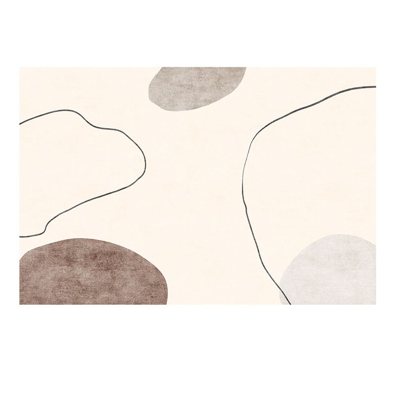 Modern Indoor Rug Nordic Contrast Panel Polyester Stain Resistant Area Carpet for Living Room