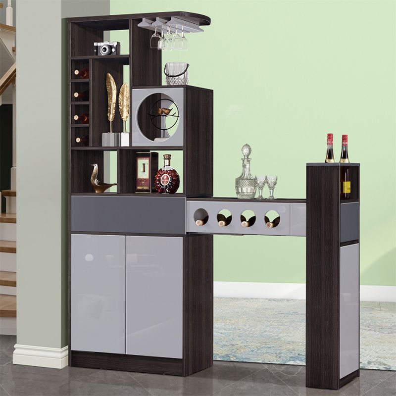 Contemporary Style 1/2 Pieces Wood Rectangular Bar Table Set for Dining Room