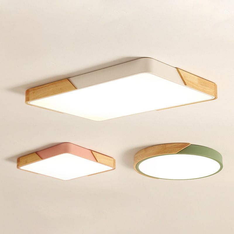 Modern Macaroon Geometric LED Massimale Lampada Ferro 1 Light Flush Mount per Bedroom