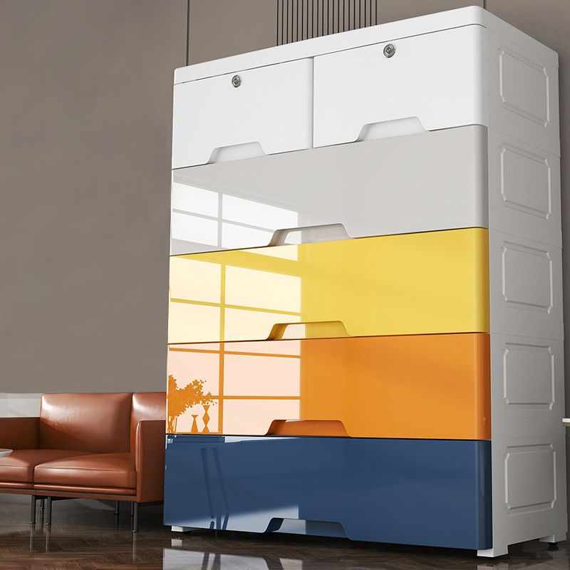 Plastic Storage Cabinet With Drawer Modern Wardrobe Cabinet for Home