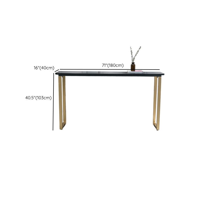 Glam Style Wooden Bar Counter Table Rectangle Bar Counter Table with Metal Legs