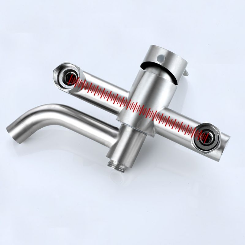 Modern Bathtub Faucet 304 Stainless Steel Swivel Spout Wall Mounted Tub Faucet Trim