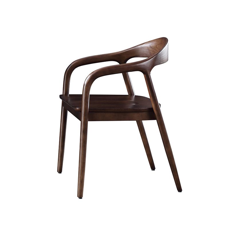 Juego de sillas de madera de fresno de estilo tradicional, sillones con respaldo abierto para cocina y comedor