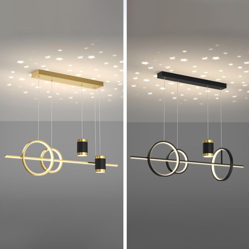 Contemporary Style Linear Island Lighting Ideas Metal 5- Light Island Pendant Lights