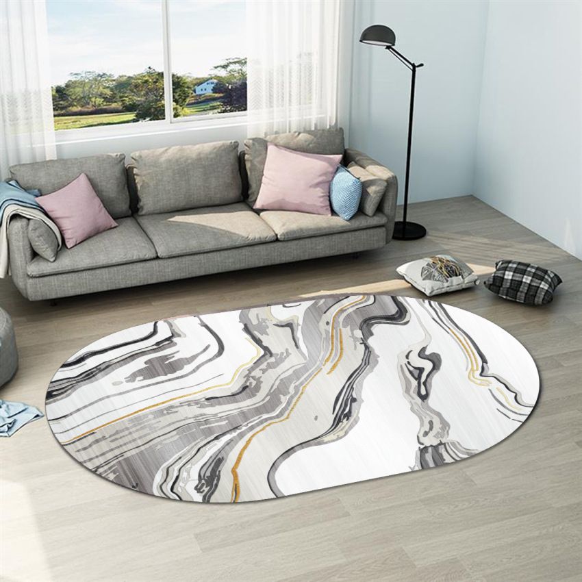Postmoderner geometrischer abstrakter Teppich, mehrfarbiger Polyester-Teppich, waschbar, rutschfeste Unterseite, haustierfreundlicher Teppich zur Dekoration