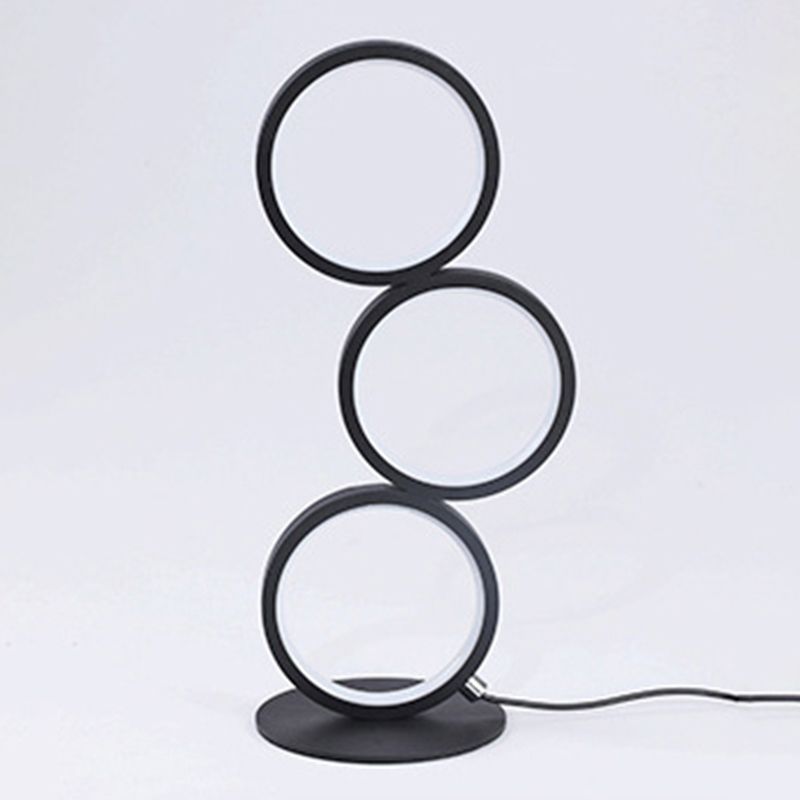 Lámparas de mesita de noche circular lámparas de mesa modernas 3 lámparas de mesa de luz ligeras