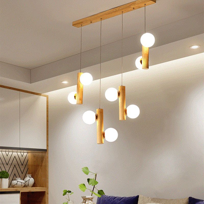 Modern Style Linear Hanging Island Lights White Glass Pendant Light Fixtures