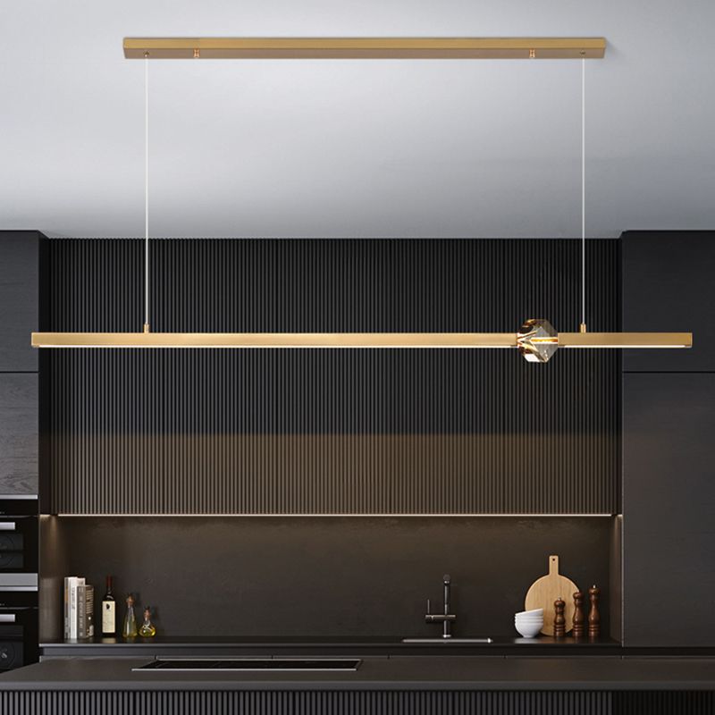 Simple Modern Light Luxury Style LED Hanging Island Pendant Light for Dining Room Office