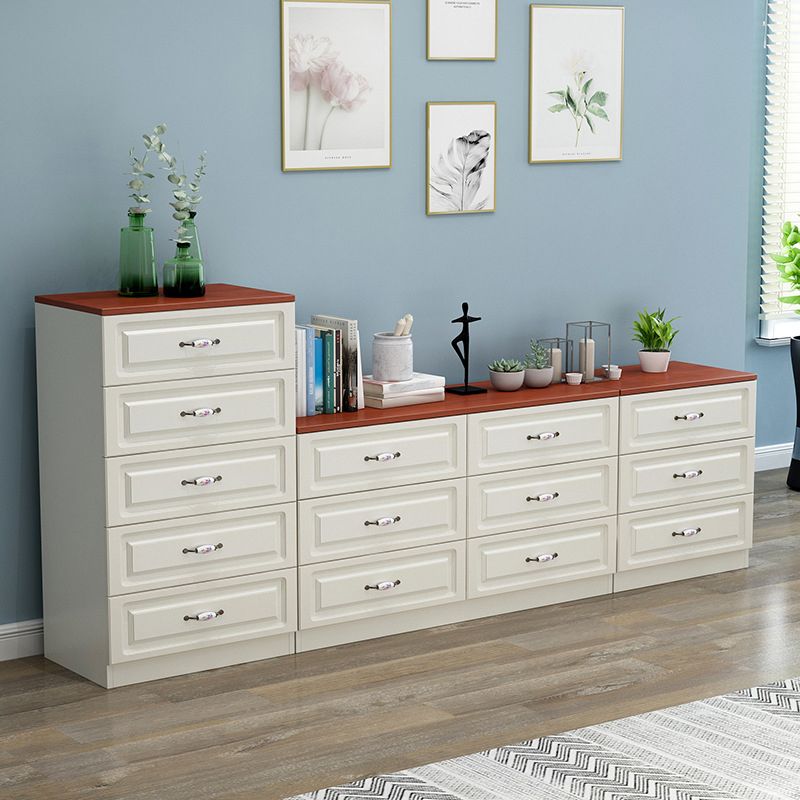 Modern White Accent Chest with Drawers 15.74" Wide Side Cabinet