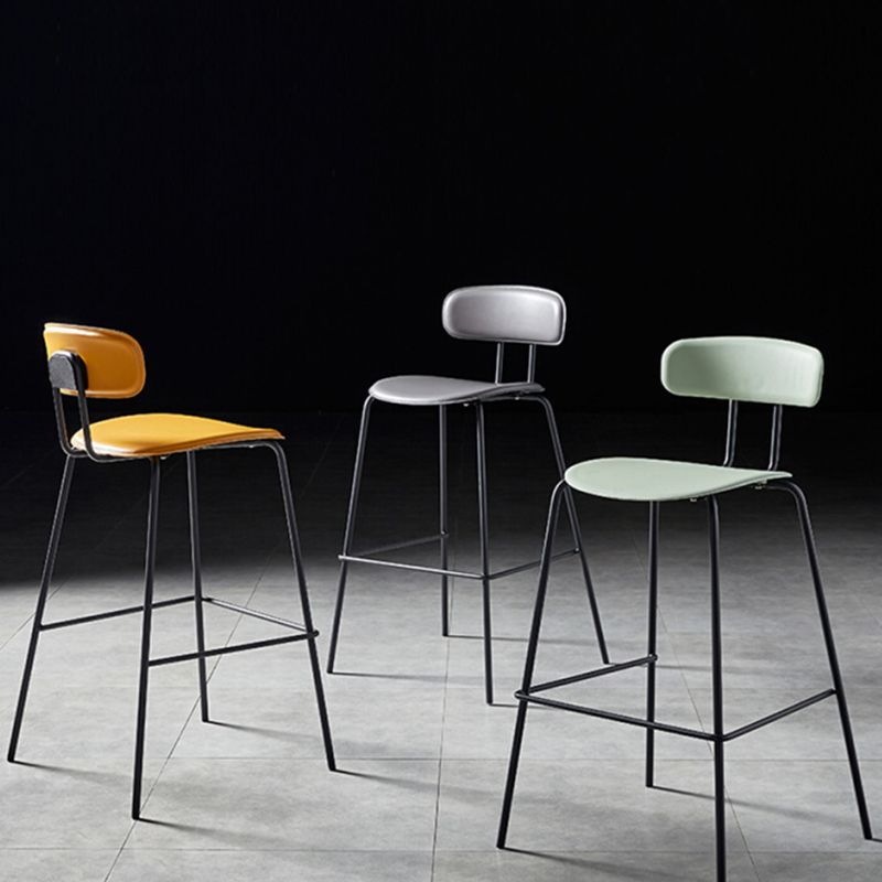 Nordic Style Leather Seat Backrest Bar Chair Front Desk High Chair