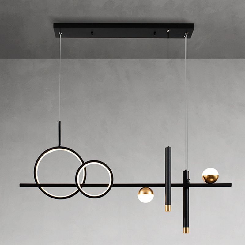 Linear LED Island Lighting in Contemporary Metal 6-Light Pendant Lights for Kitchen