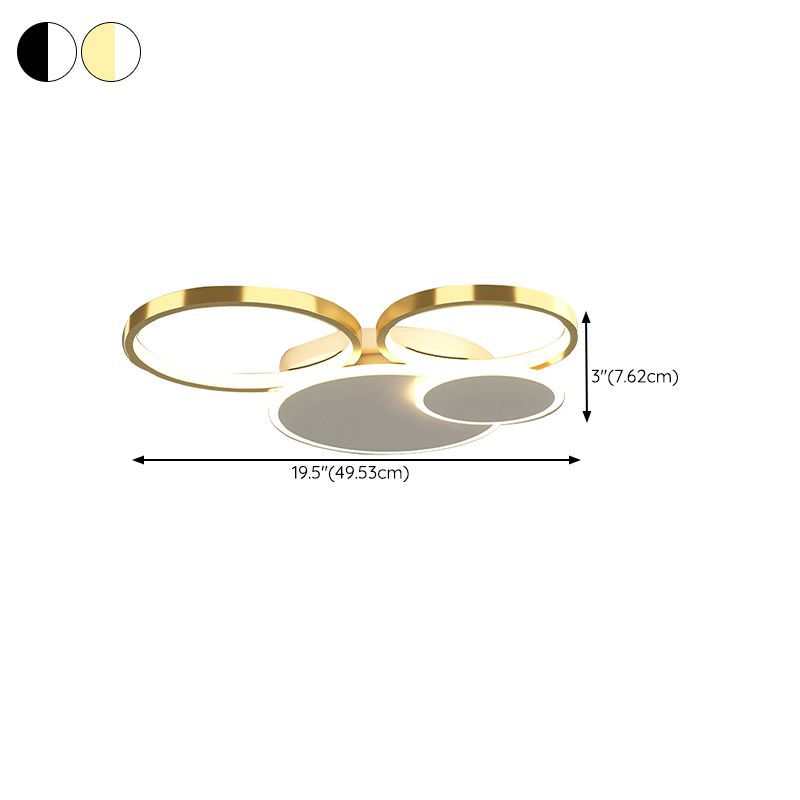 4 Lights Geometric Flush Mount Lamp Modern Metal Flush Ceiling Lights