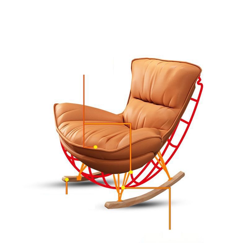 Contemporary Rocking Accent Chair Wingback Antique Finish Rocking Chair