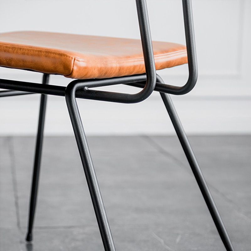 Metal Industrial Style Side Chair Open Back Armless Chair for Patio Use