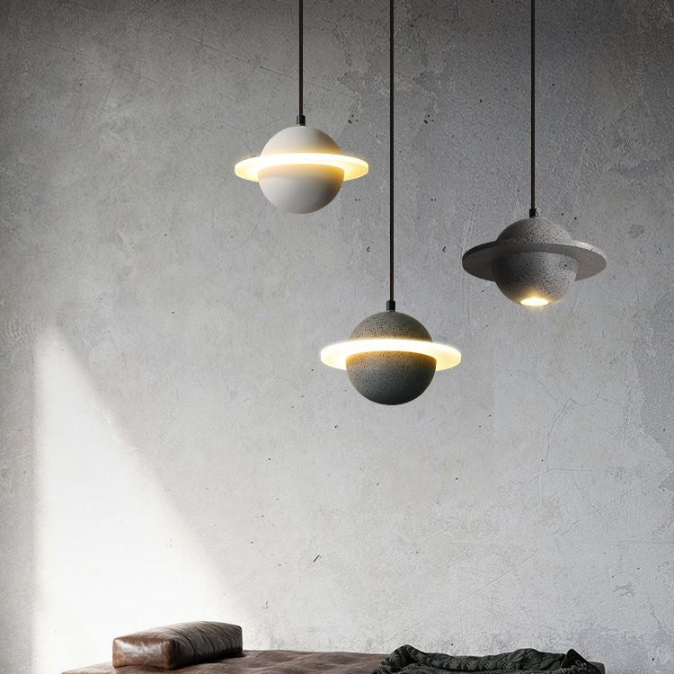 Modern Simplicity Round Ceiling Chandelier Cement Hanging Light for Living Room