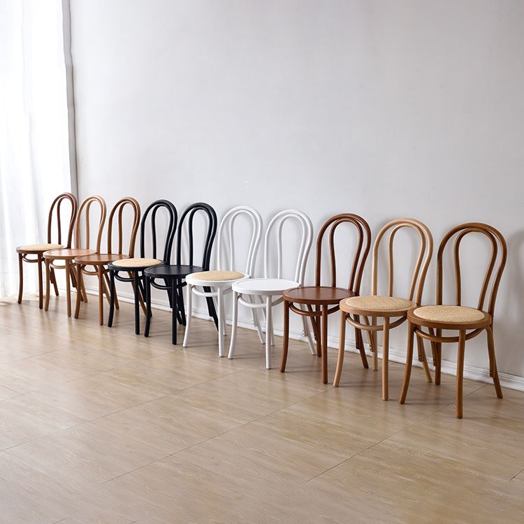 Silla de comedor de madera tradicional Windsor, silla sin brazos para uso doméstico