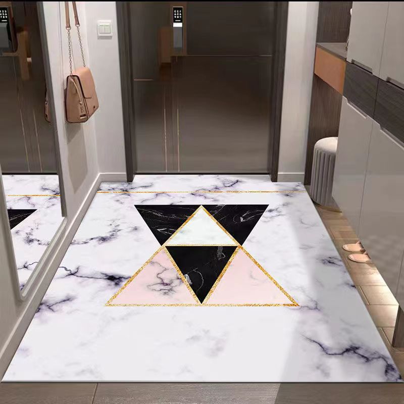 Modern Style Rug Geometric Pattern Living Room Carpet Polyester Washable Area Rug