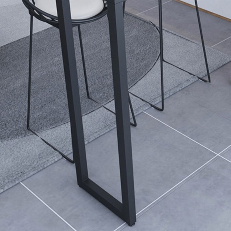 Modern Rectangle Bistro Bar Height Cocktail Table Marble Sled Indoor Bar Table