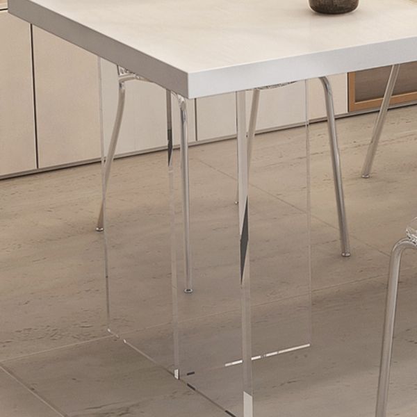 Modern Table in White for Restaurant Rectangle Table with Acrylic Base