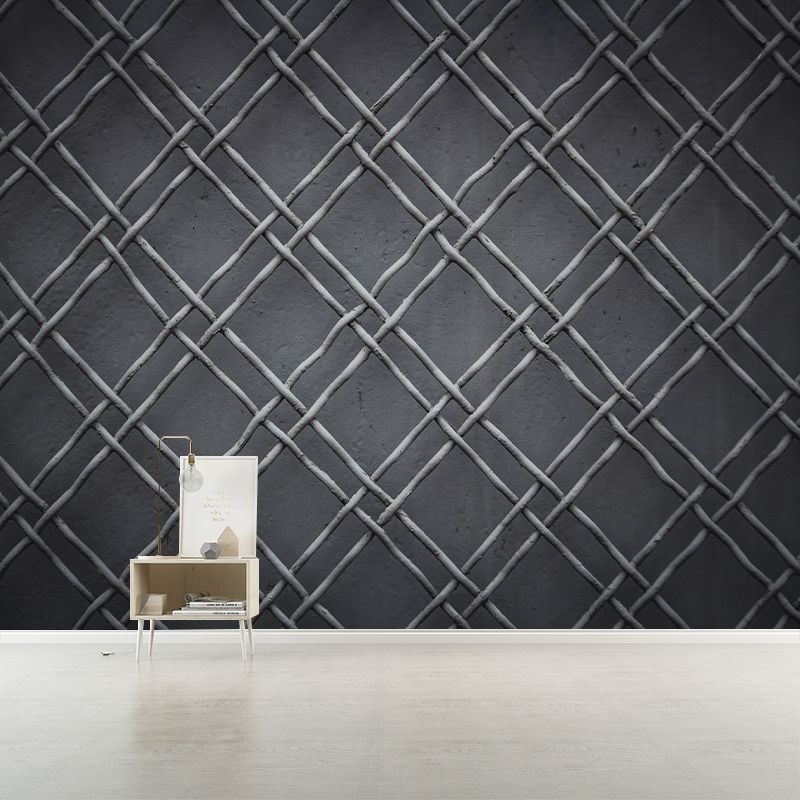 Industry Metal Gear Mural Wallpaper Dark Color Mildew Resistant Wall Covering
