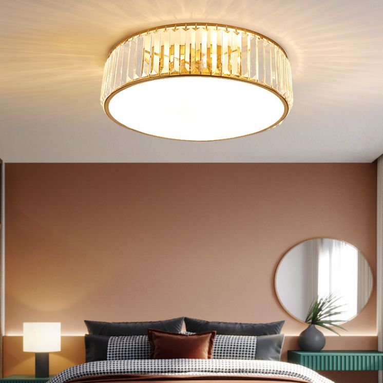 Moderne luxe geometrische inbouw smeedijzeren plafondlamp voor binnen met kristallen kap