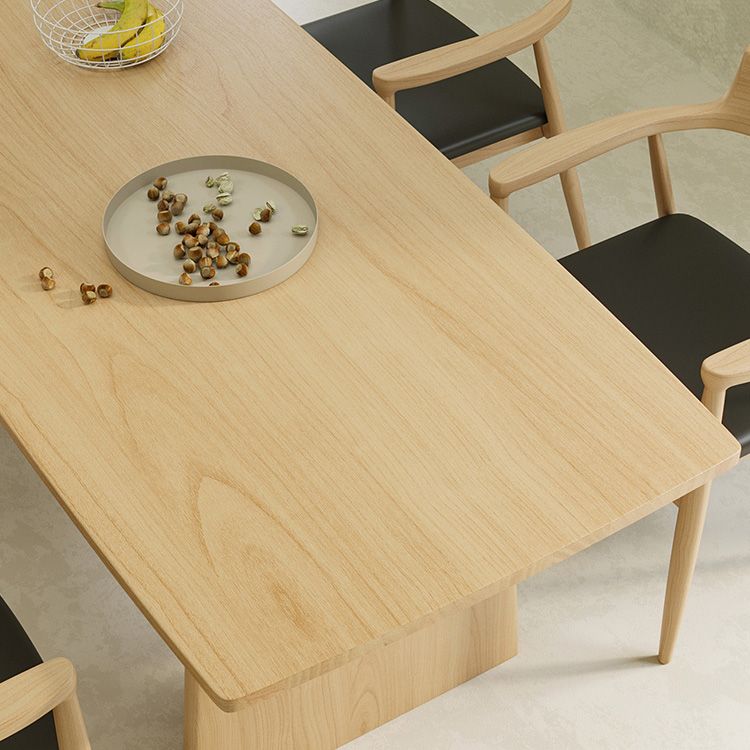 Contemporary Solid Wood Top Dining Table Light Wood Finish Dinette Table