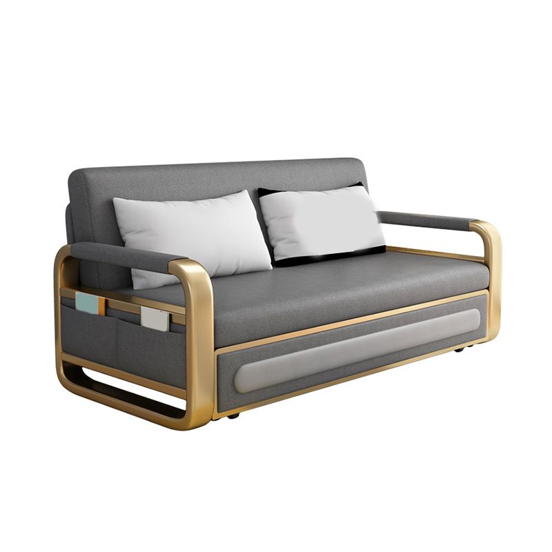 Faux en cuir en métal en métal convertible canapé futon lit