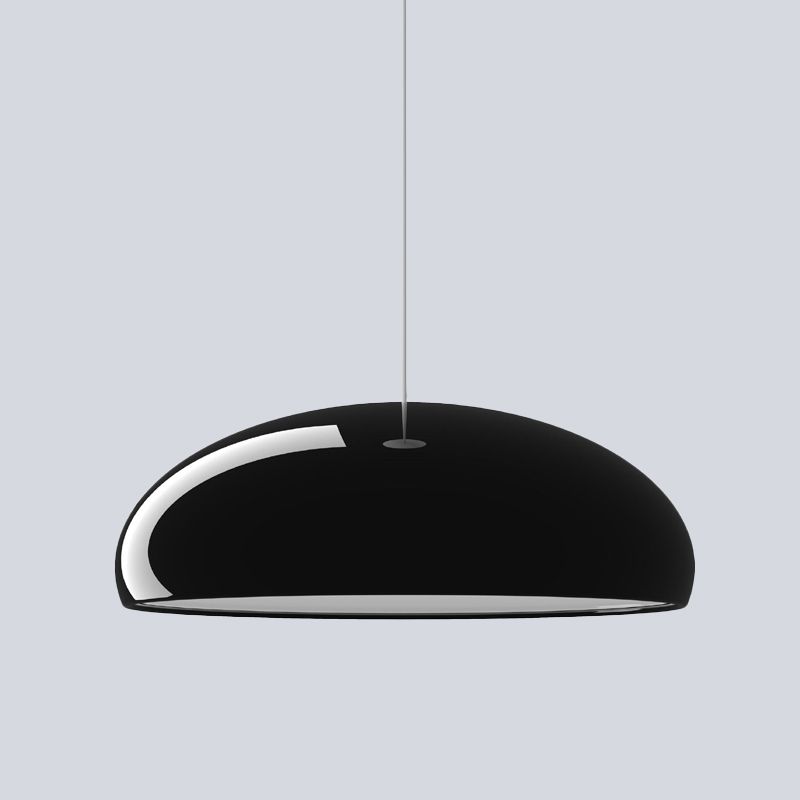 Aluminum Bowl Pendant Lighting Minimalist 1 Light Black Finish Ceiling Hang Fixture