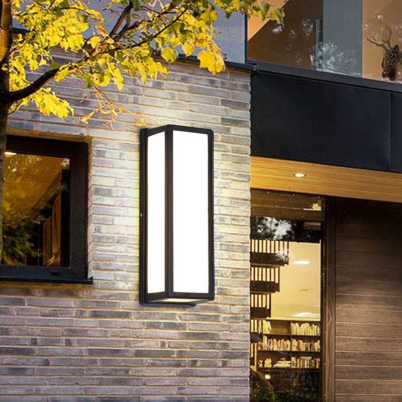 Moderner Stil rechteckiger Wandlampe Leuchte Metall 1 Lichtwandmontierte Beleuchtung in Schwarz